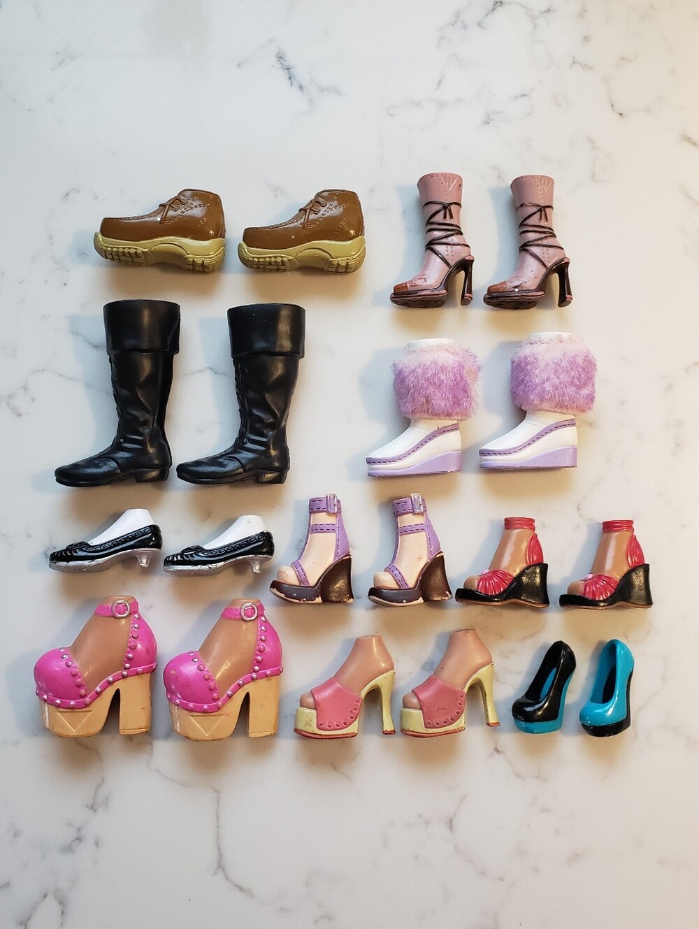 Bratz Barbie My Scene Shoes Set of 10 Lot, Y2K Collectible Doll Accessories